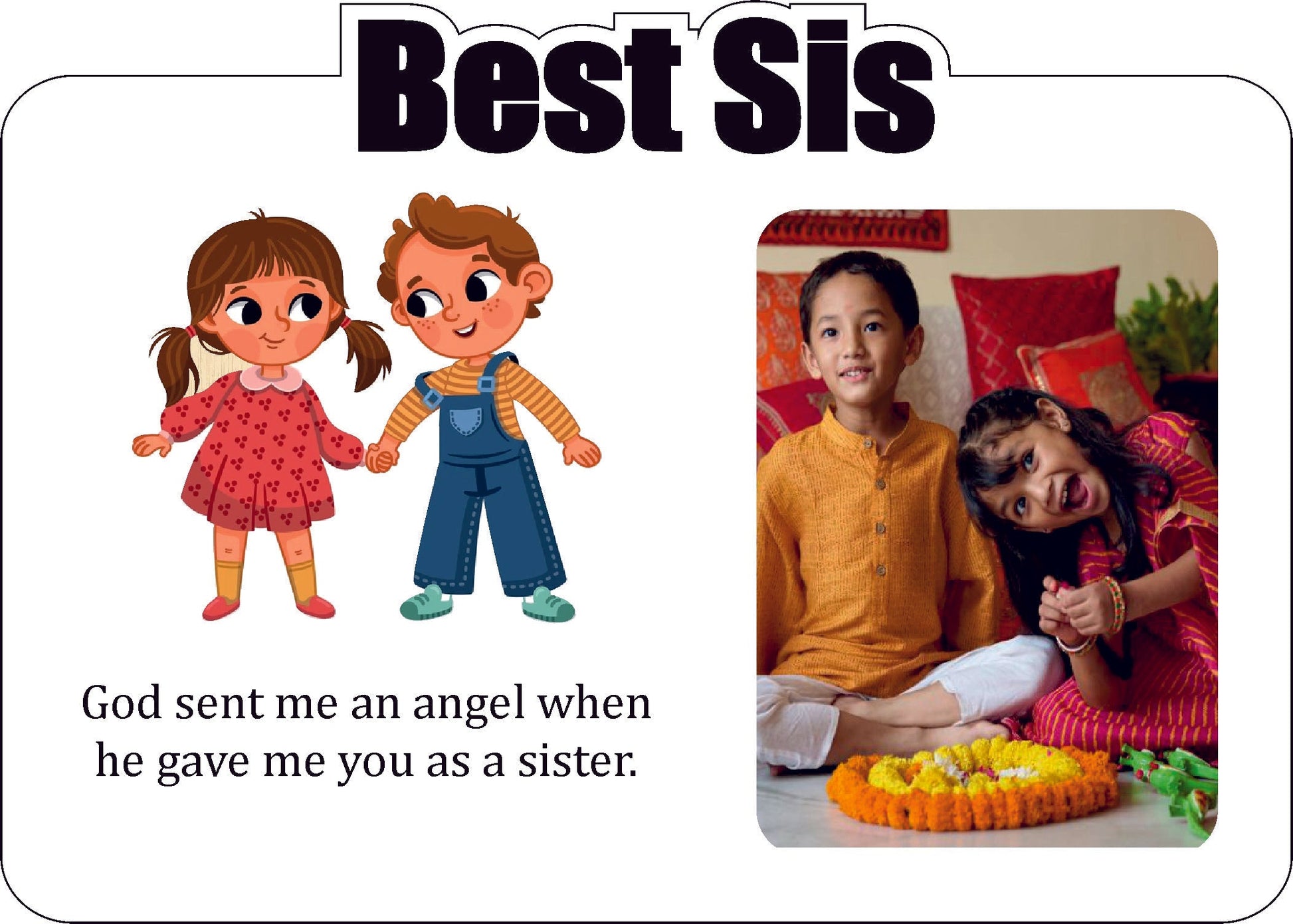Best sister ( White+Black Acrylic ) Stand Photo Frame