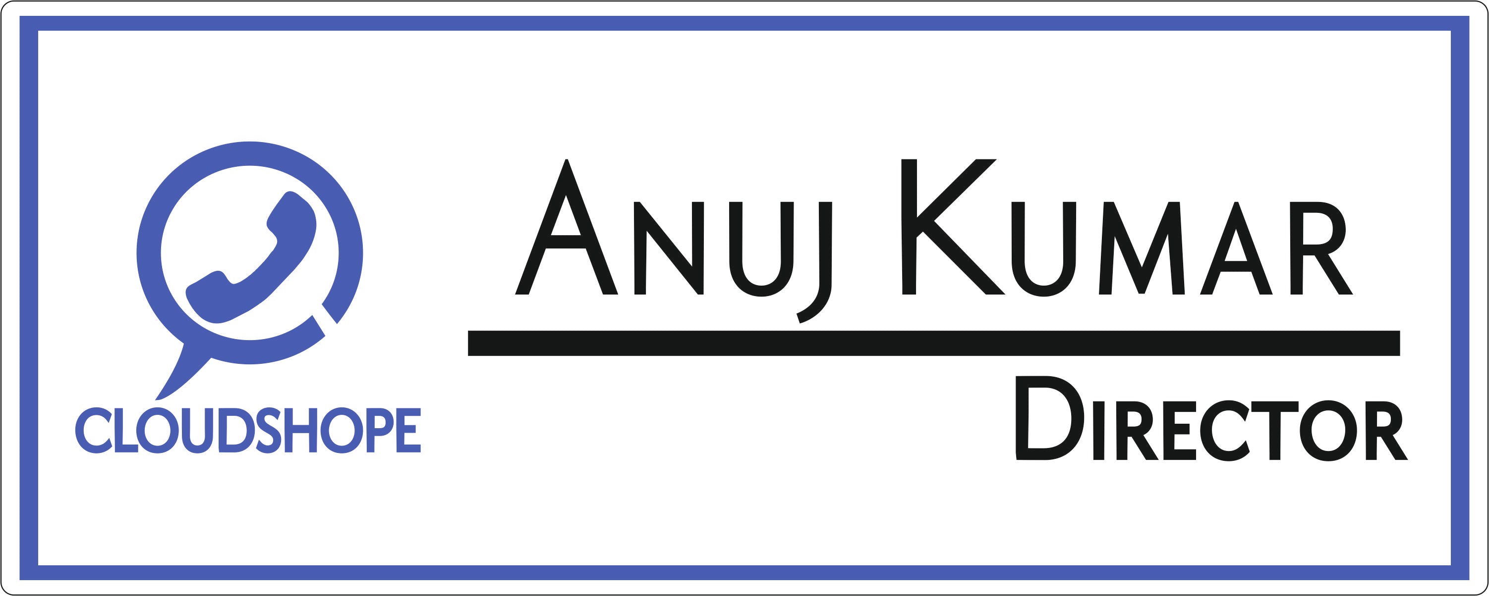 Door Name Plate ( Blue + White & Black Acrylic)