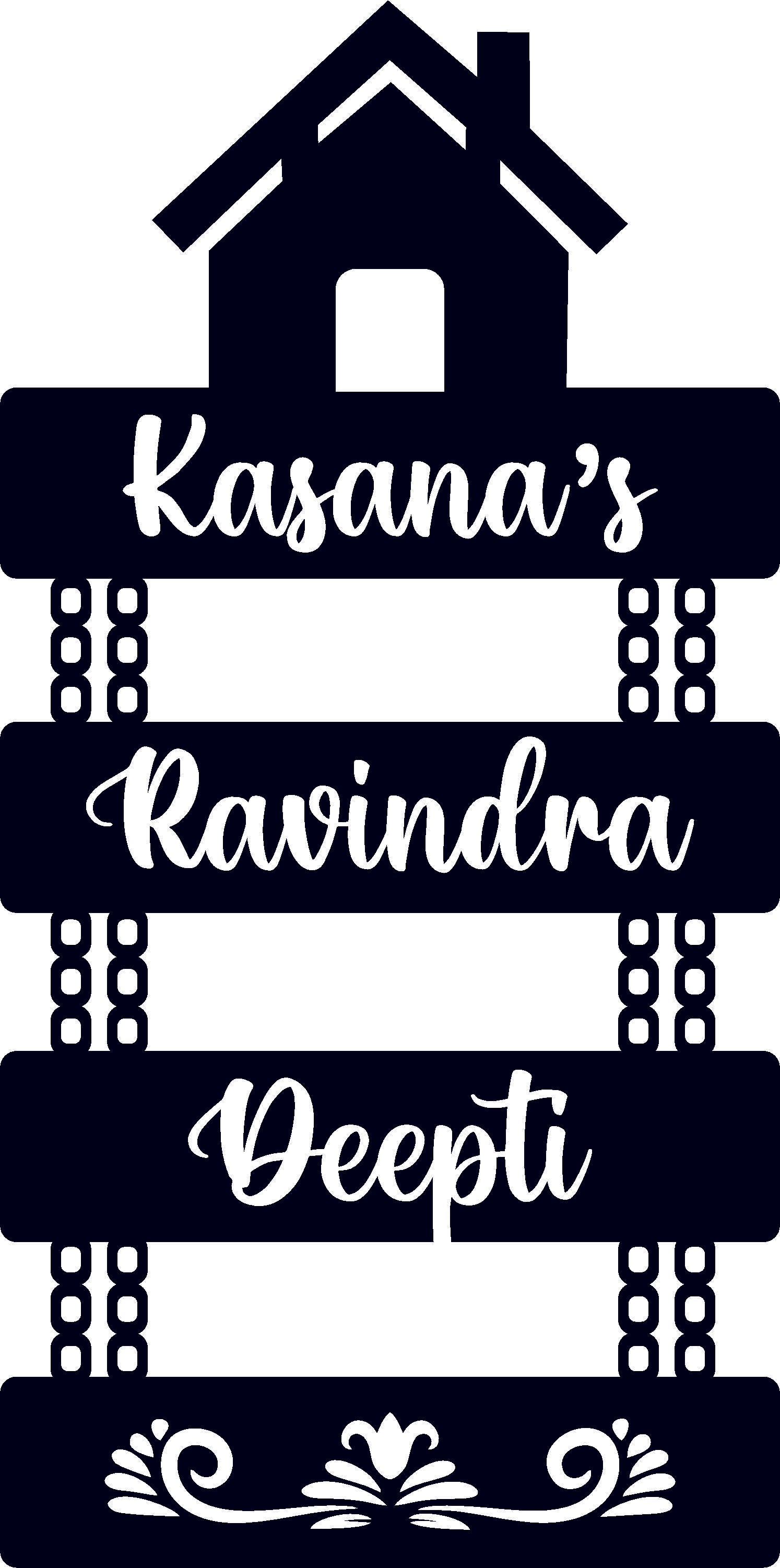 Hut Name Plate ( Black + White Acrylic)
