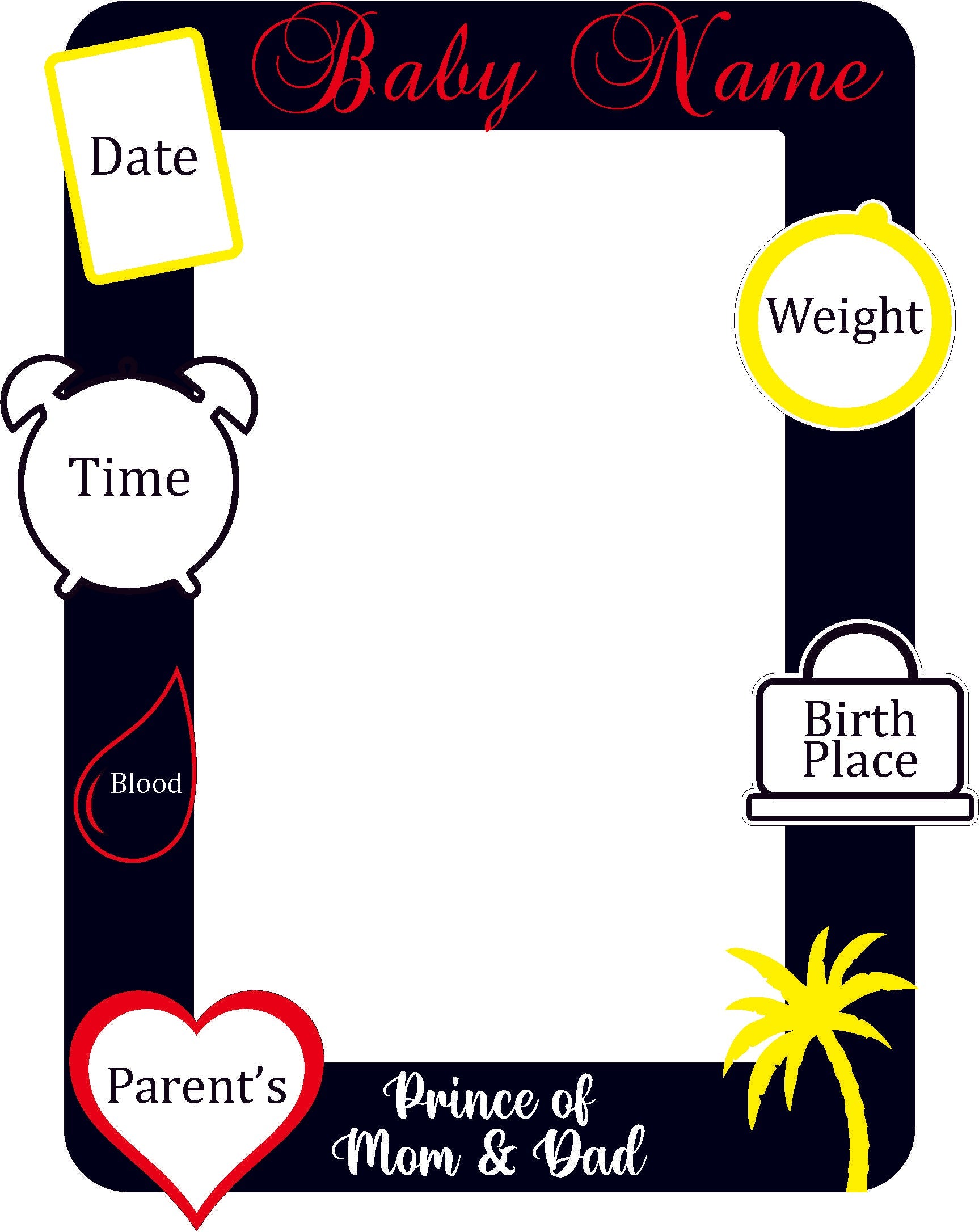Kids Bio Photoframe (Black & White & Red Acrylic)