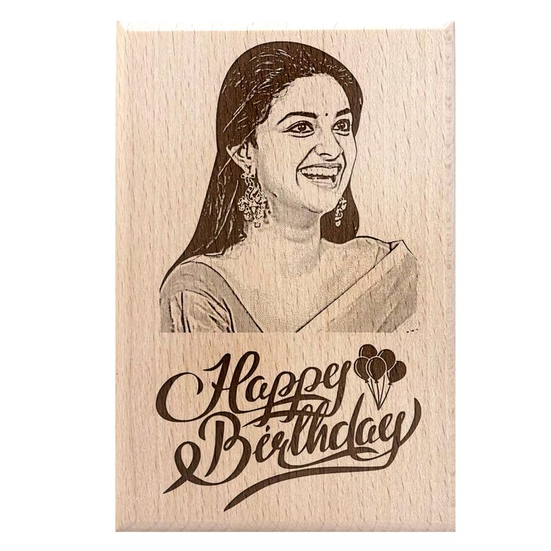 Personalized Wooden Engraved Birthday Frame With Picture (5x4 Inches, Wood), Tabletop Rectangular