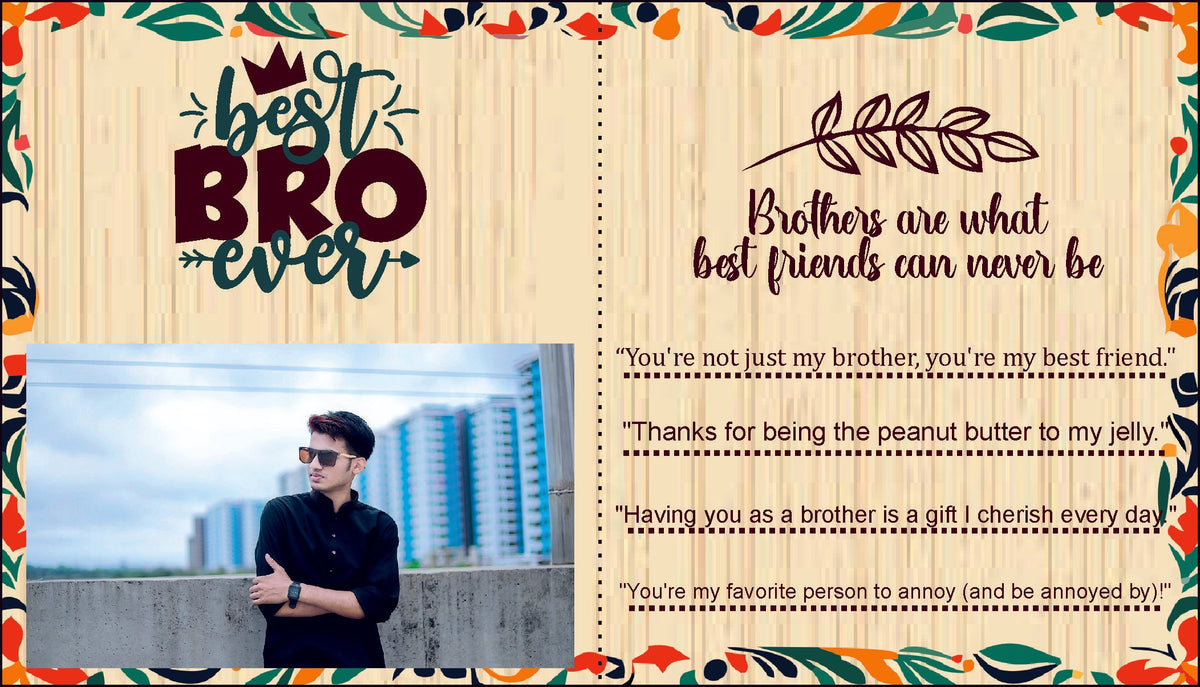 Best Brother Ever Cute Note + photoframe (MDF & Printing)