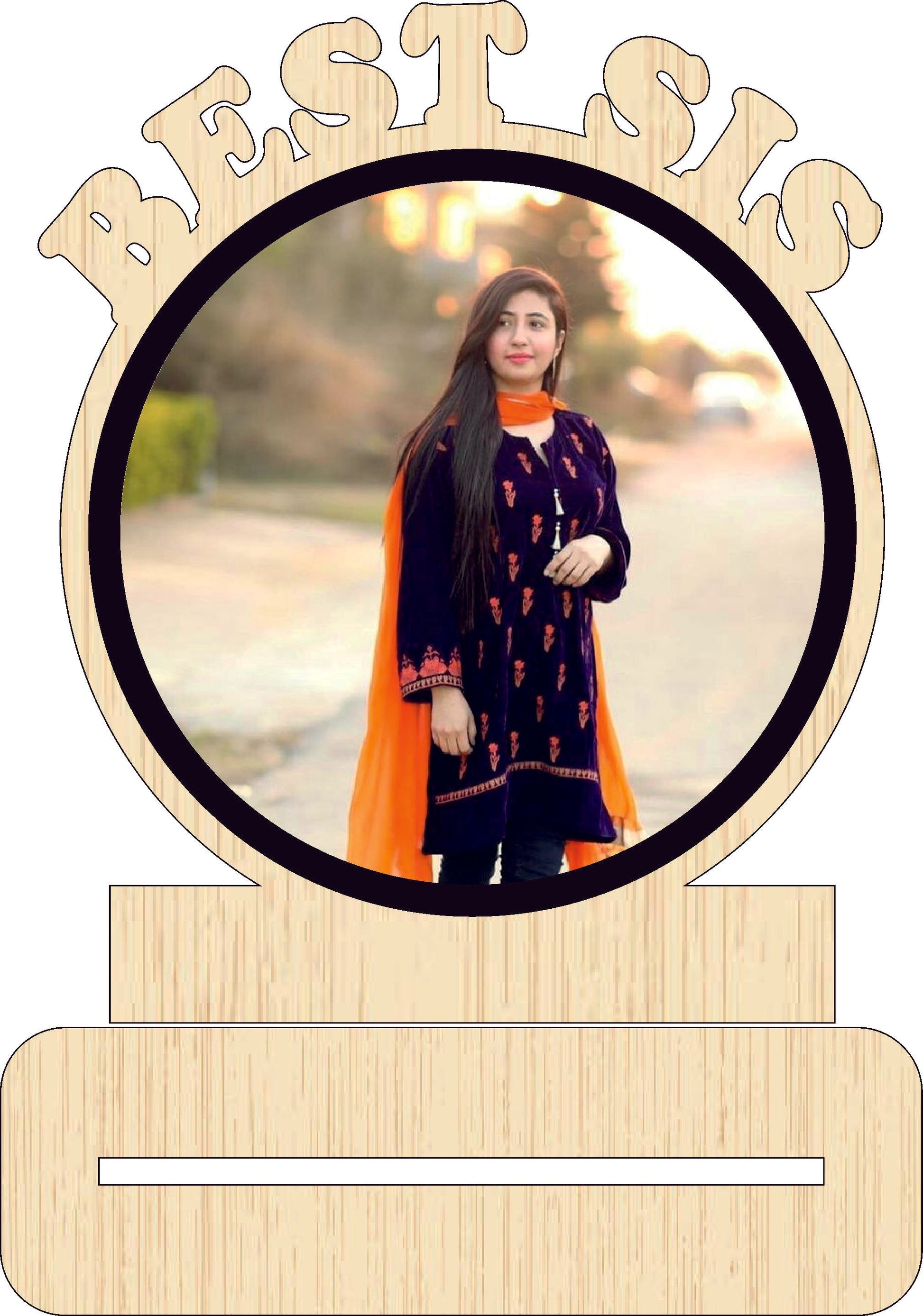 Best Sister Stand Photoframe ( Blue & Black Acrylic) (1)