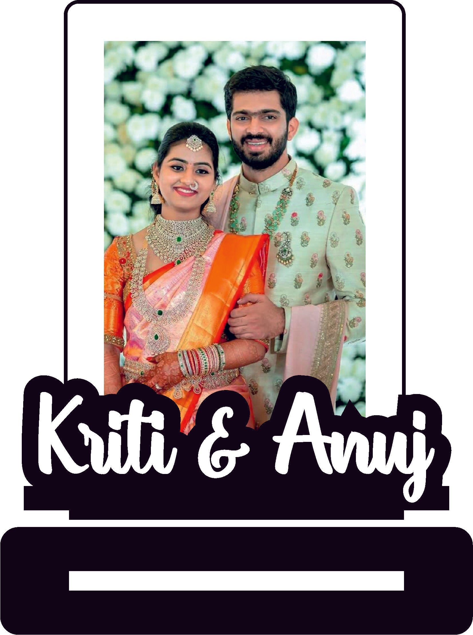 Couple Photoframe Stand ( White + Black & Clear Acrylic)