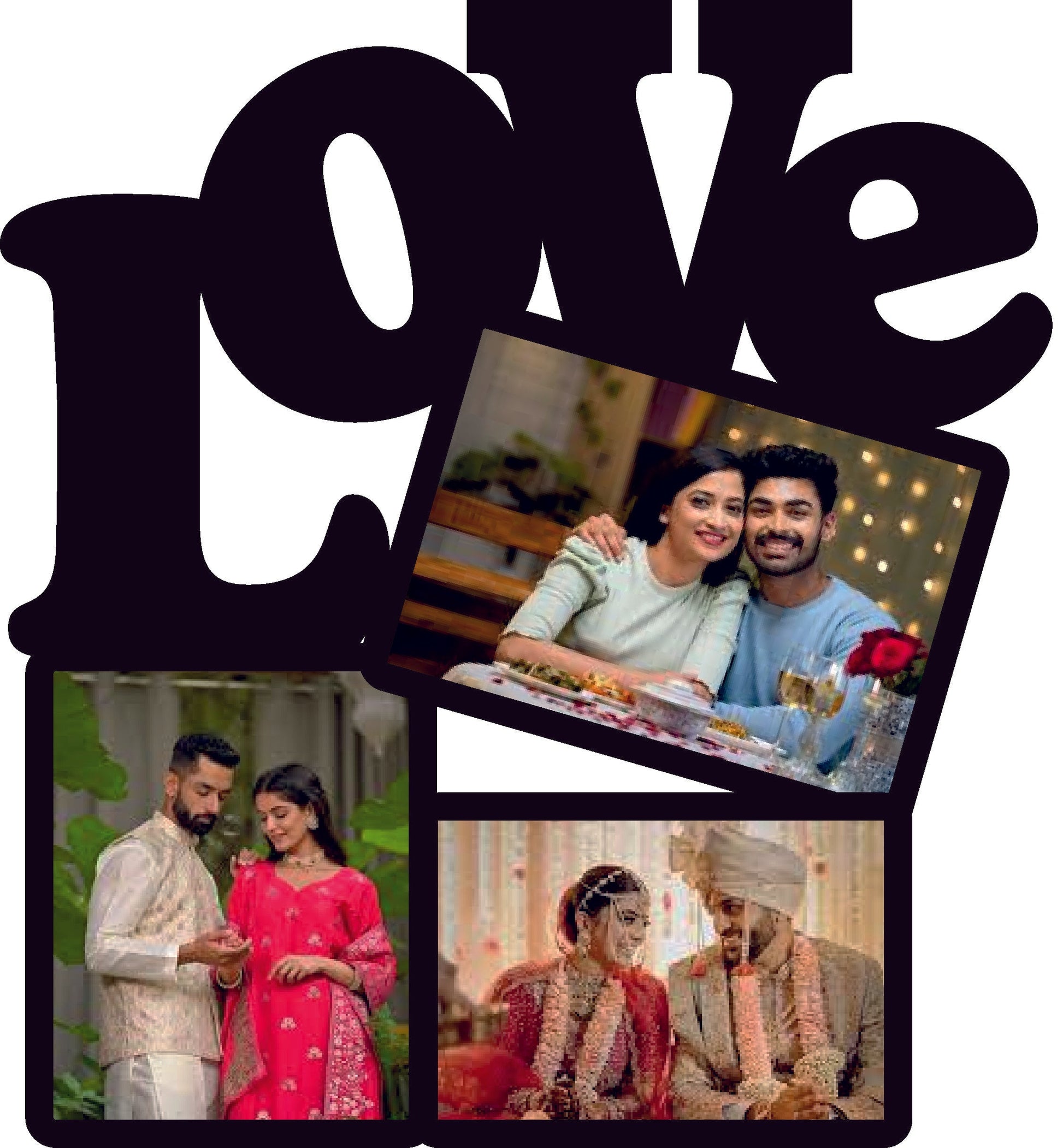 Couple Photoframe (Black Acrylic)