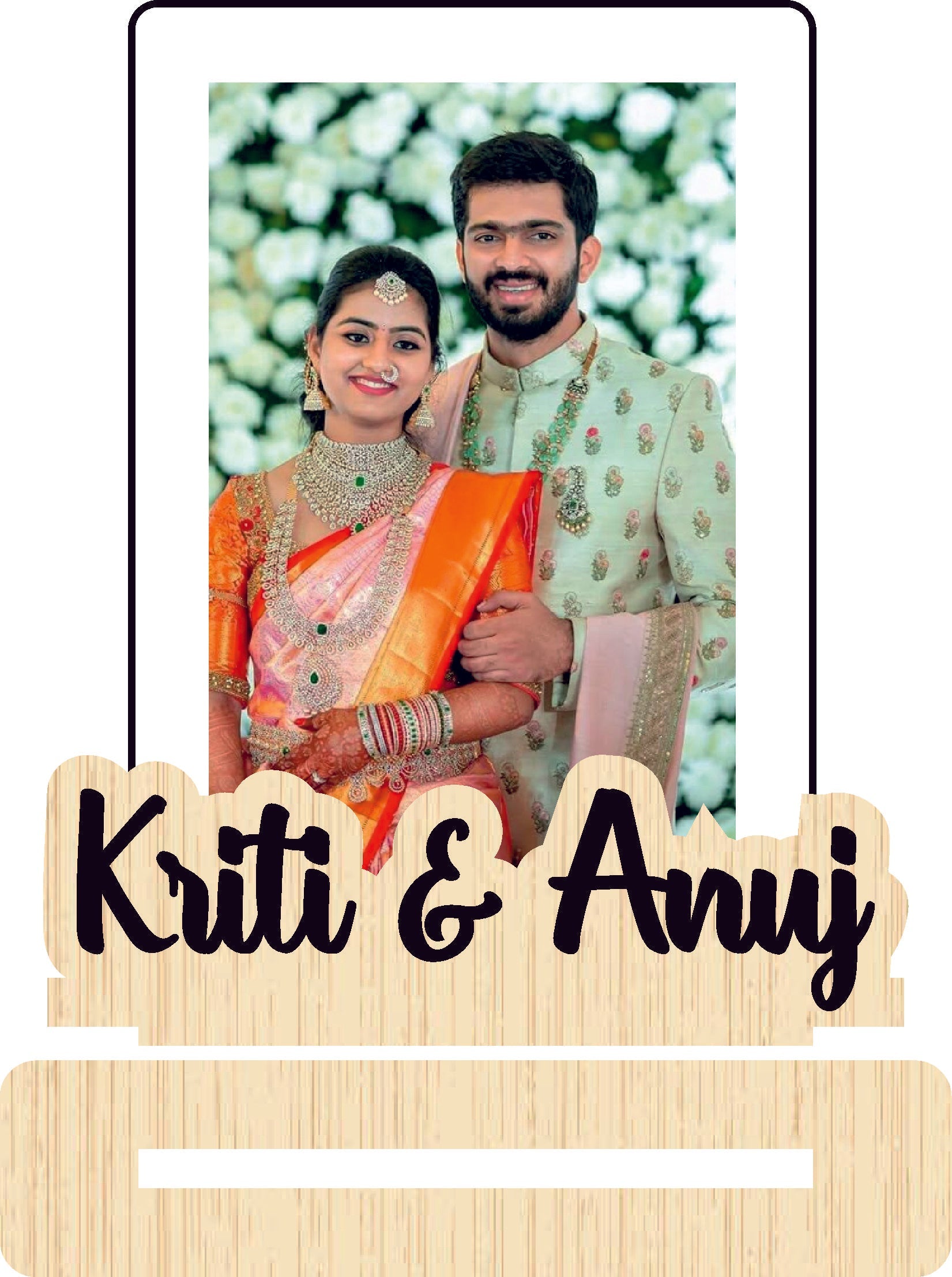 Couple Photoframe Stand ( White + Black & Clear Acrylic)