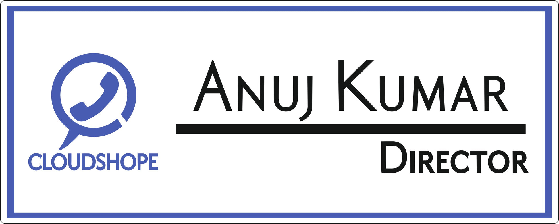 Door Name Plate ( Blue + White & Black Acrylic)