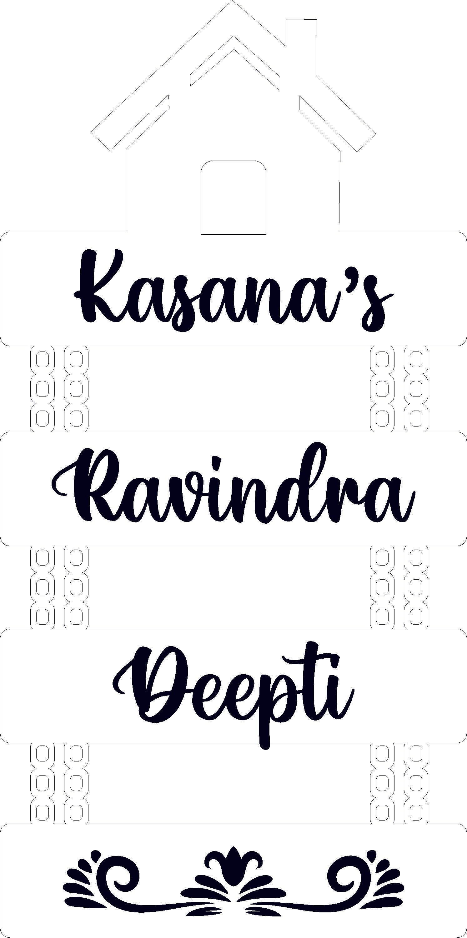 Hut Name Plate ( Black  + White Acrylic)