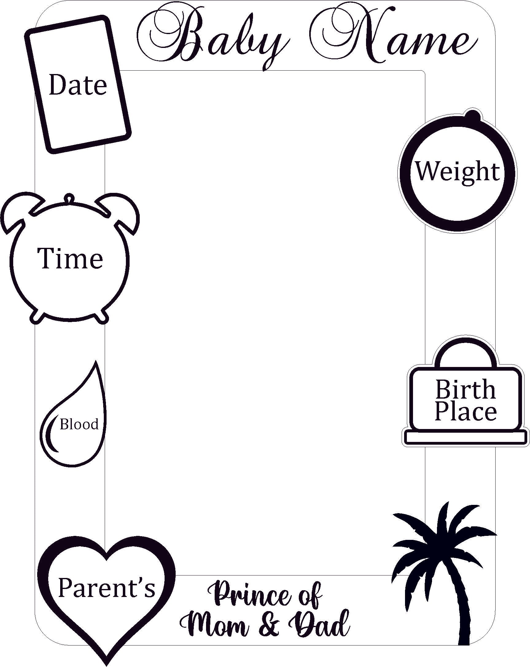 Kids Bio Photoframe (White & Black Acrylic) Transparent