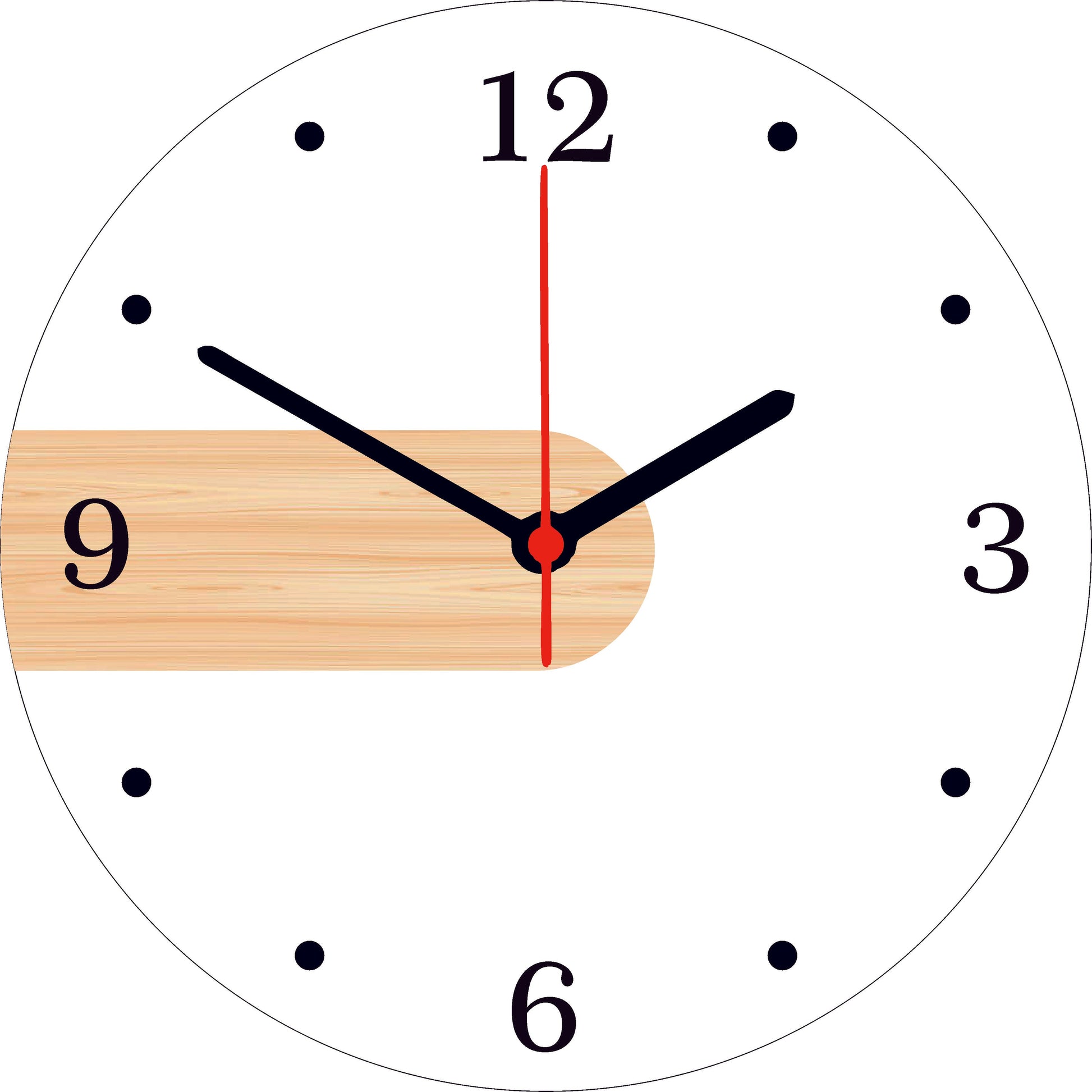 Plain Circle clock ( Clear & Black Acrylic & Wooden Mdf with Black Niddle)