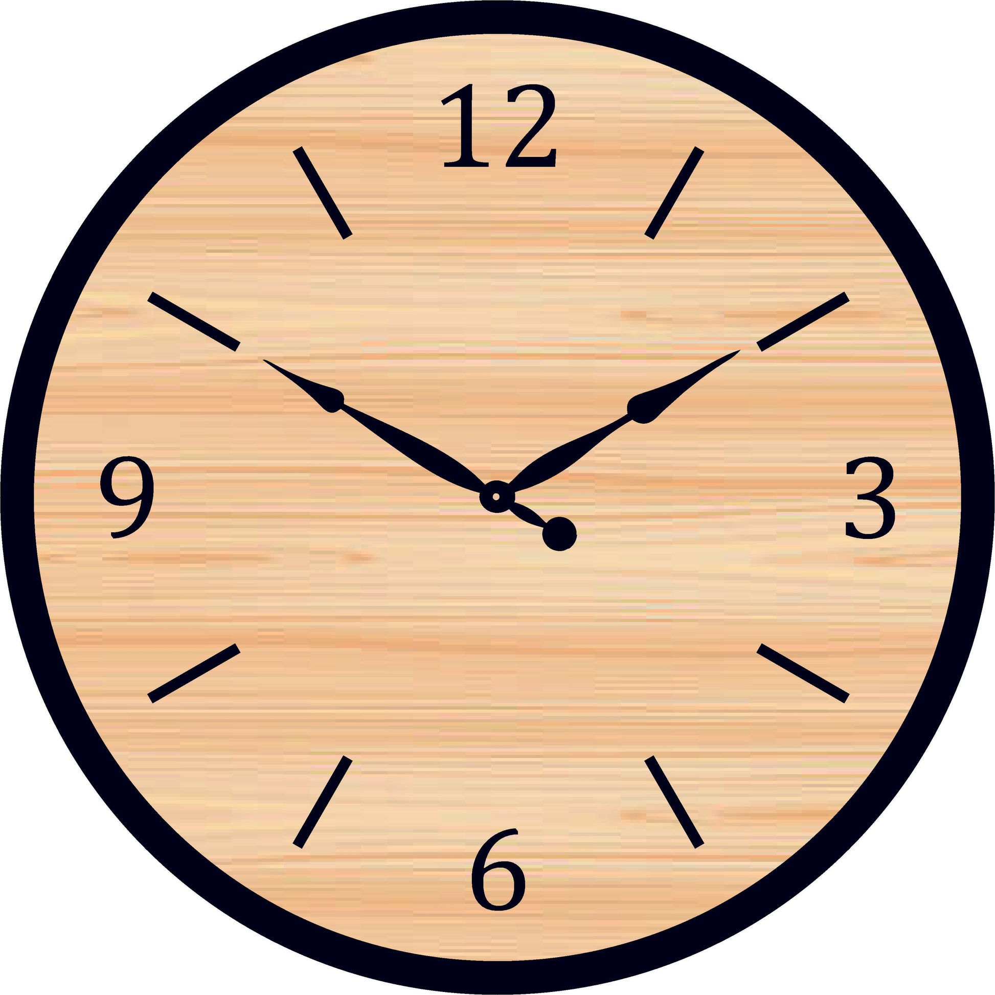 Simple circle Clock  Wooden Mdf & Black Acrylic with Black Niddle