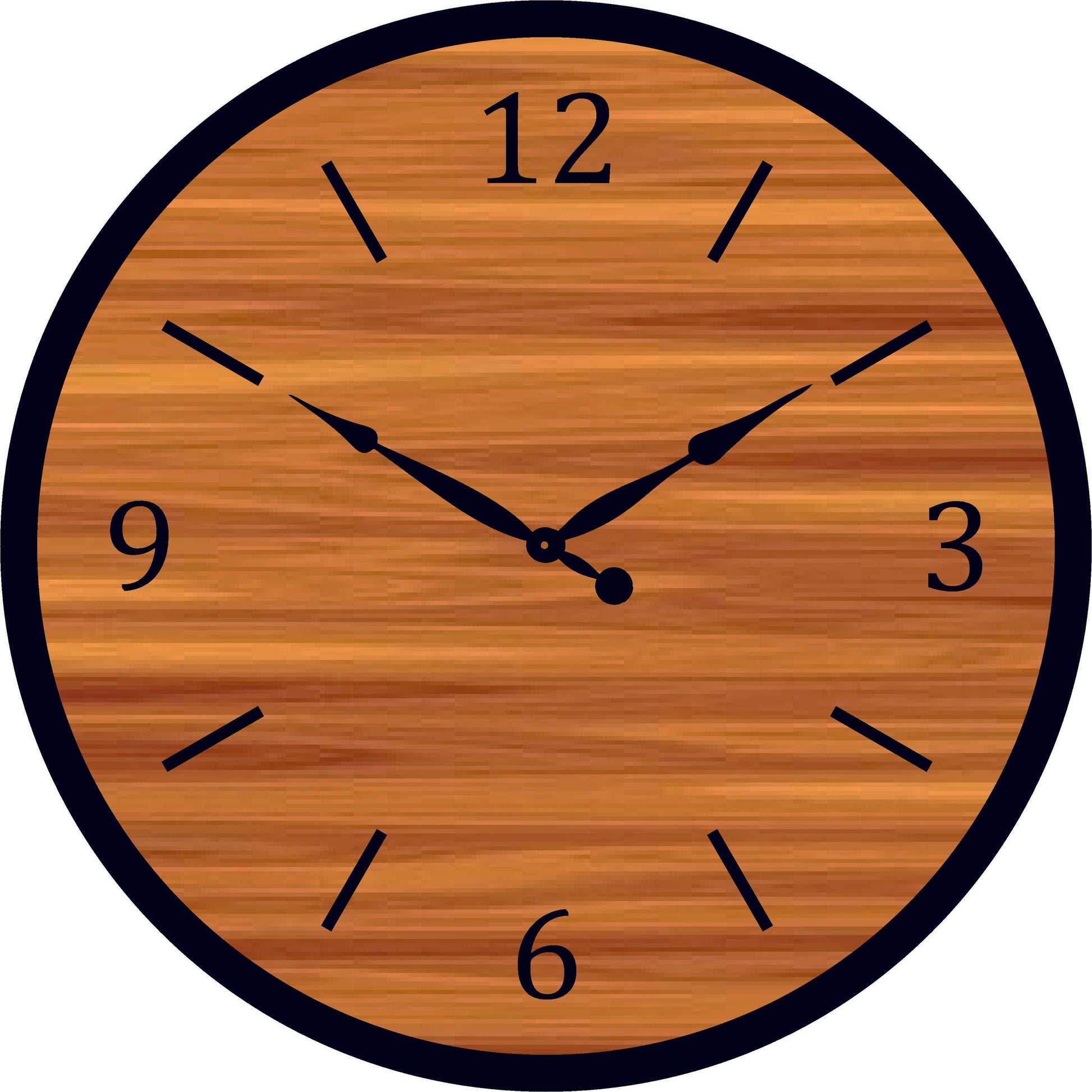 Simple circle Clock  Wooden Mdf & Black Acrylic with Black Niddle