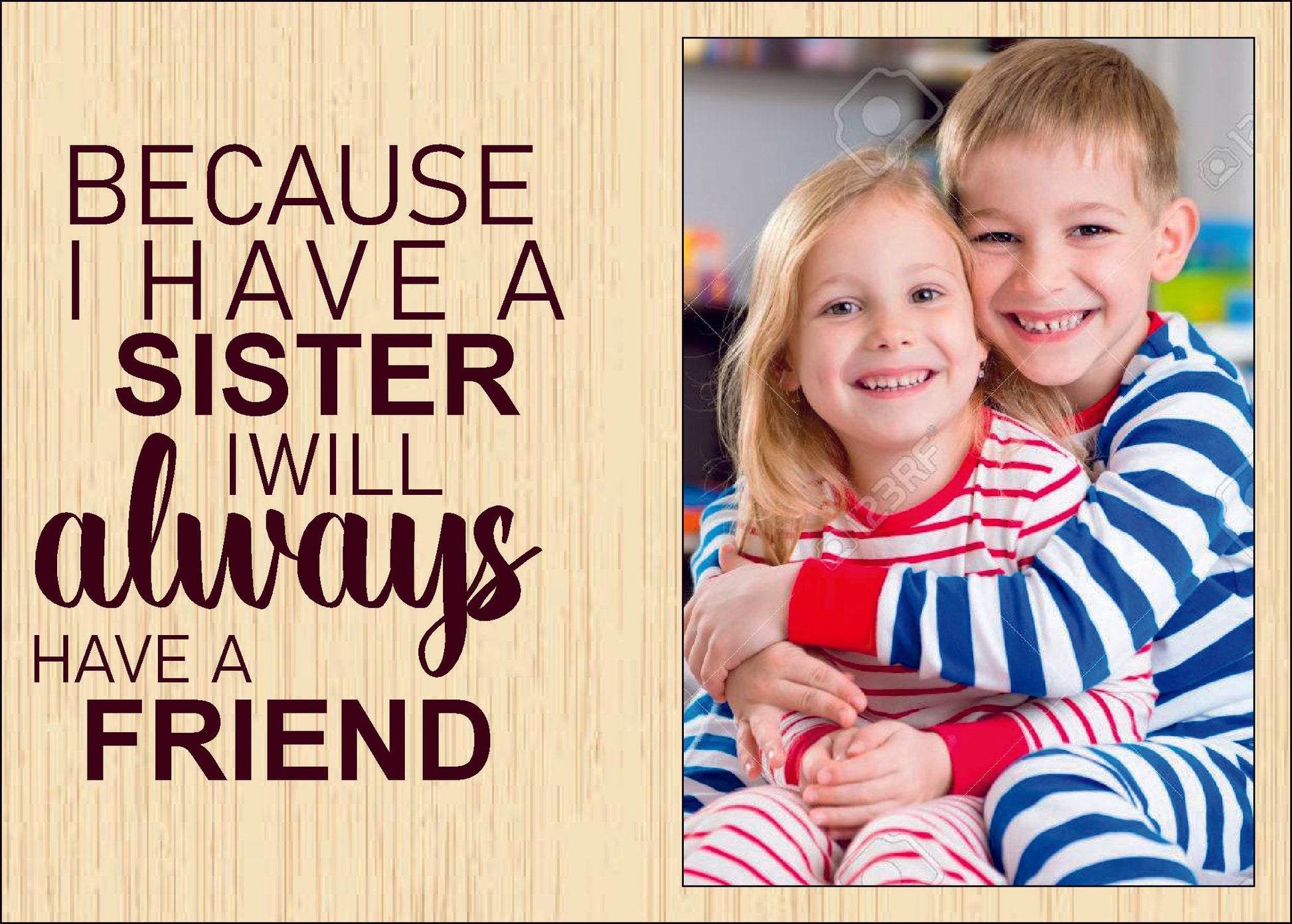 Sister cum Friend cute Photo frame ( Black & White Acrylic )