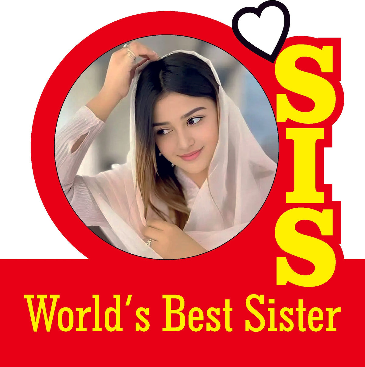 World's best Sister ( Black & White + Golden & Blue Acrylic )