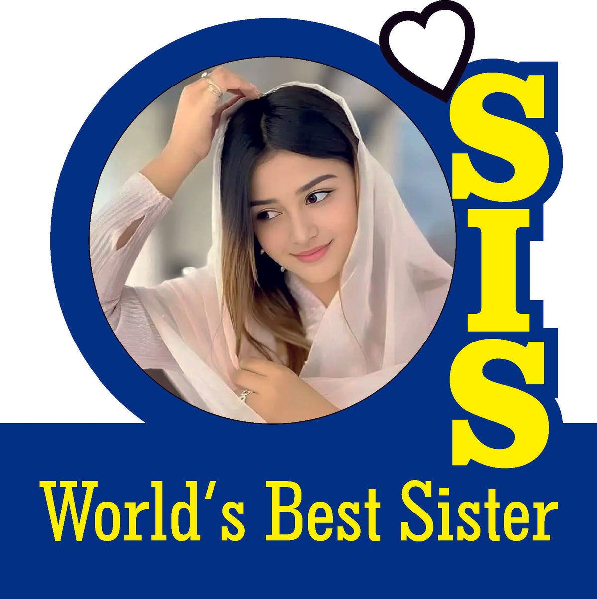 World's best Sister ( Black & White + Golden & Blue Acrylic )